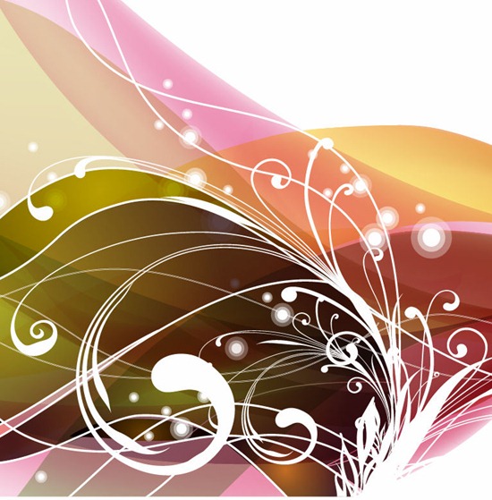 Swrily Floral Abstract Background Vector Graphic