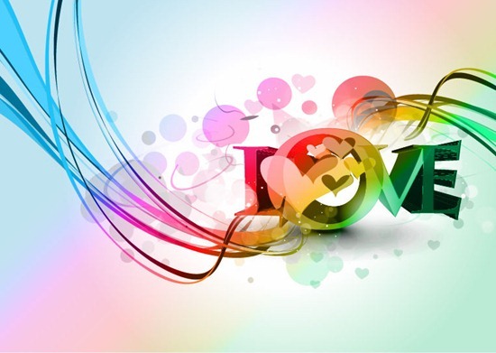 Valentine's Day Colorful Heart Design Abstract Background