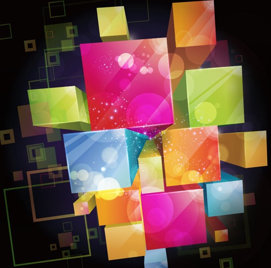 Colorful 3D Cubes Vector Background