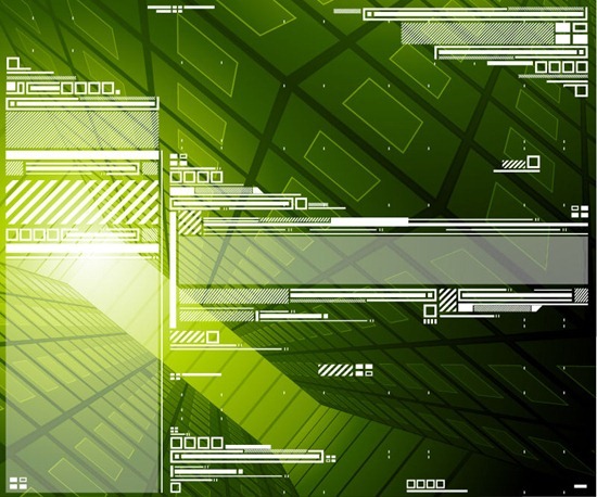 Hi-Tech Design Green Background Vector