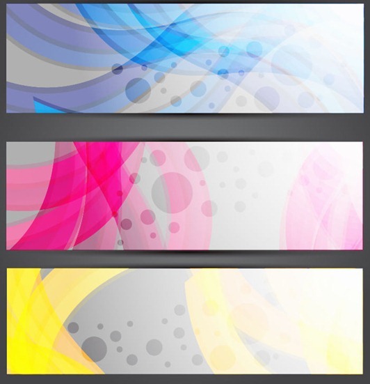 Set of Three Abstract Banners