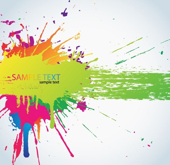 Colorful Paint Splats Vector Background