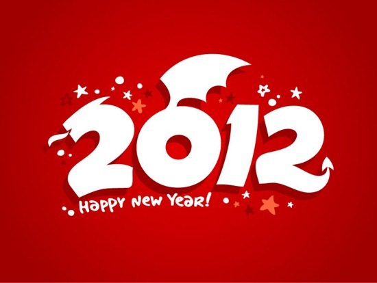 2012 Happy New Year Vector Graphic