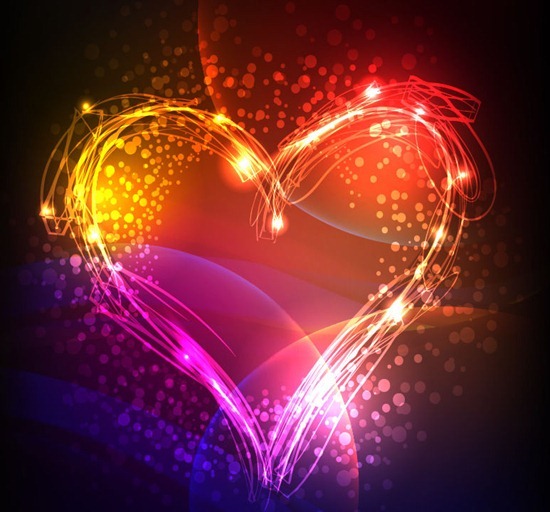 Abstract Colorful Neon Valentine Background