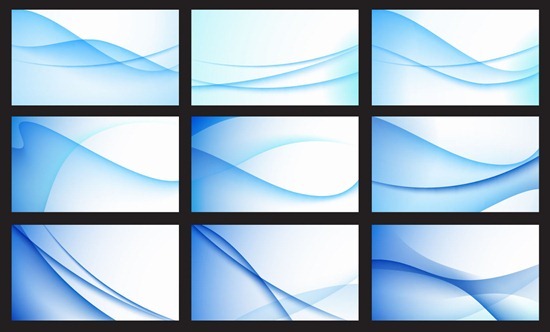 Abstract Blue Wave Background Vector Set
